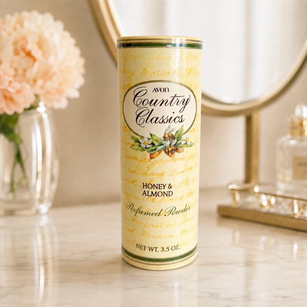 AVON Vintage 1989 Country Classics Honey & Almond Perfumed Powder, New!